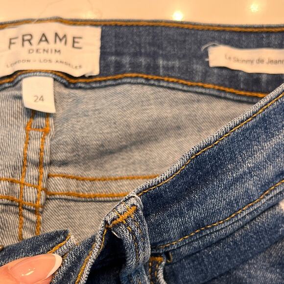 Frame Le Skinny de Jeanne Jeans in Hilltop Size 24 - Picture 7 of 11